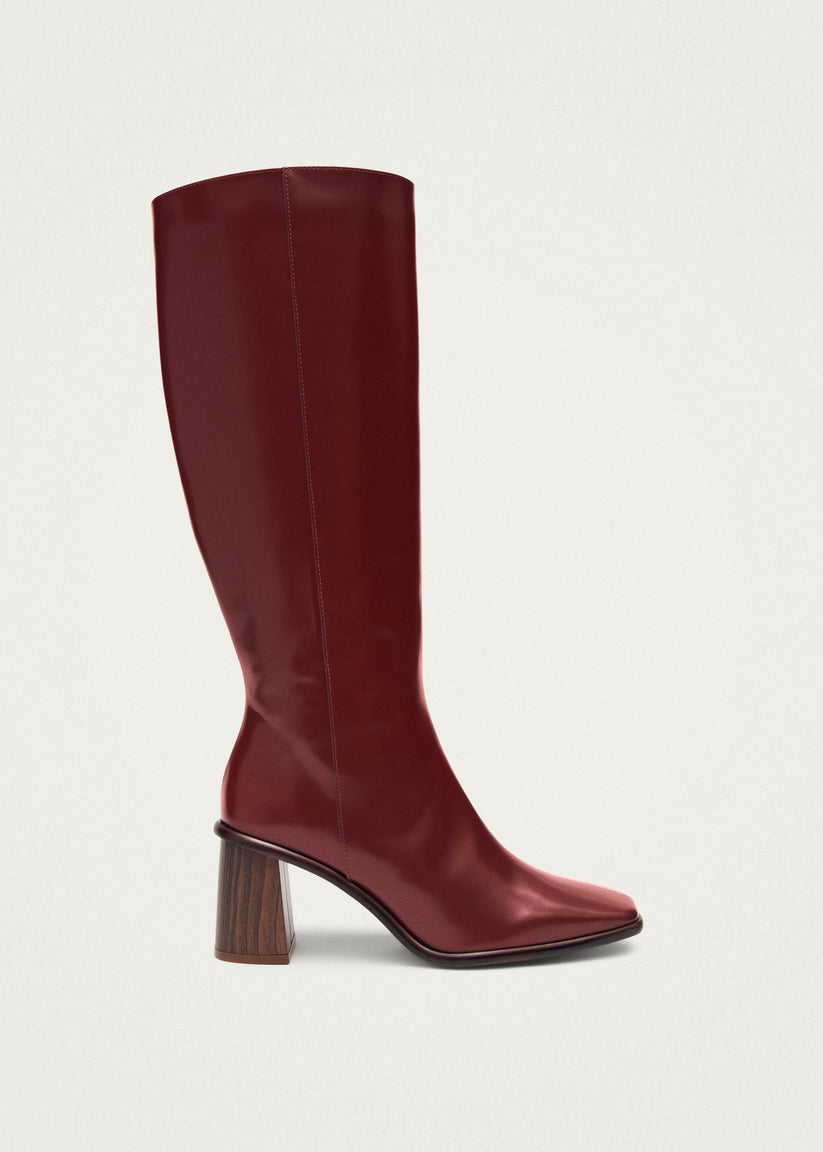 Alohas East Sleek Botas de Cuero Burdeos