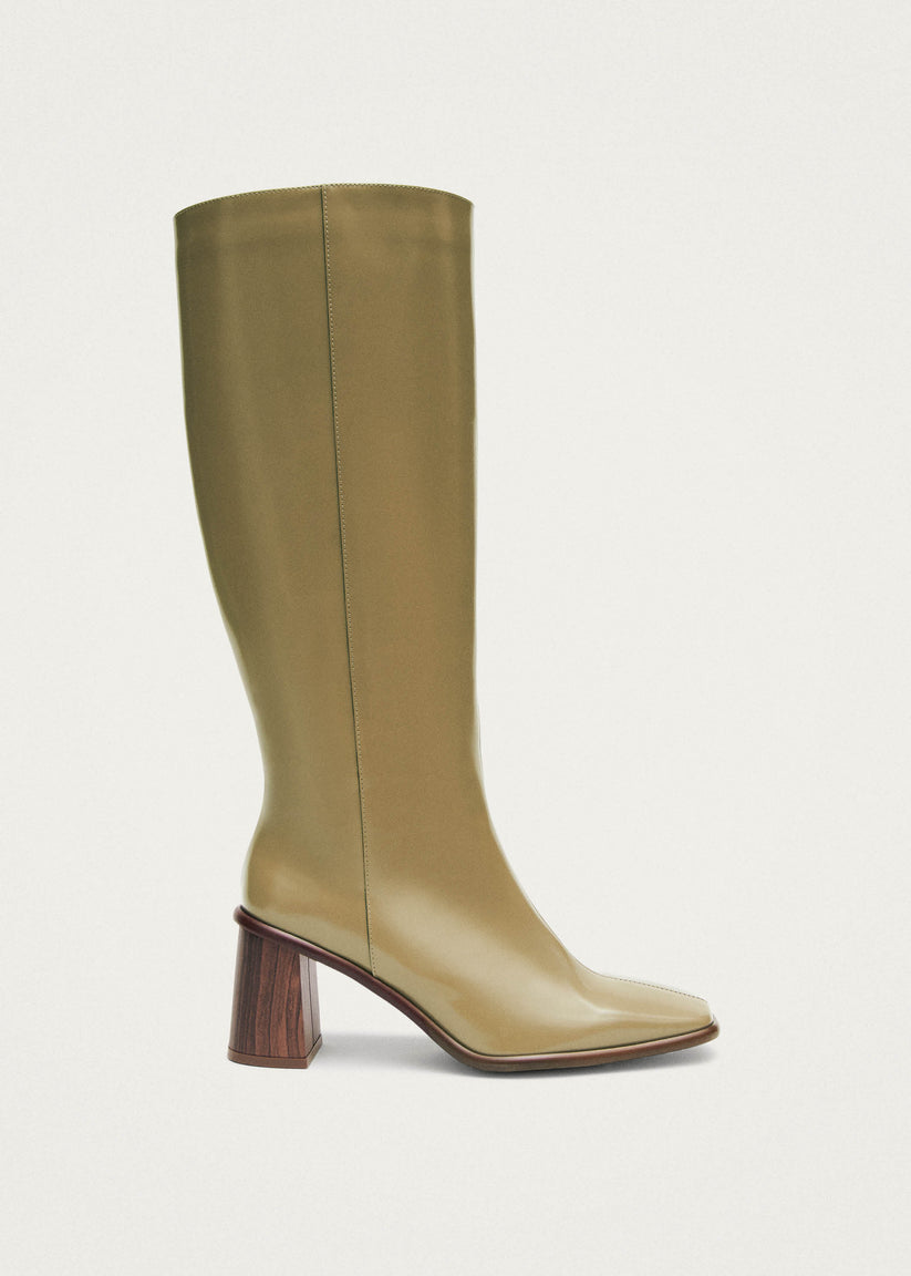 Alohas East Sleek Botas de Cuero Color Caqui
