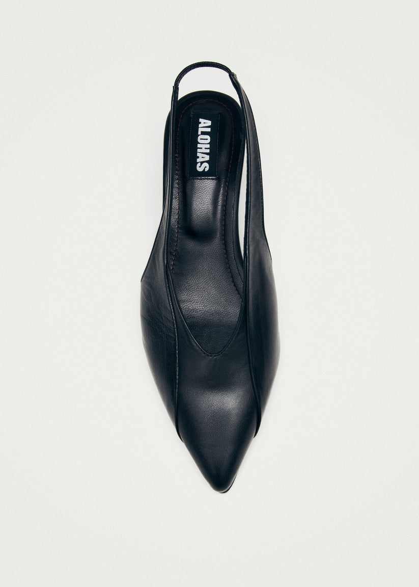 Alohas Evadne Tacones Negros De Cuero