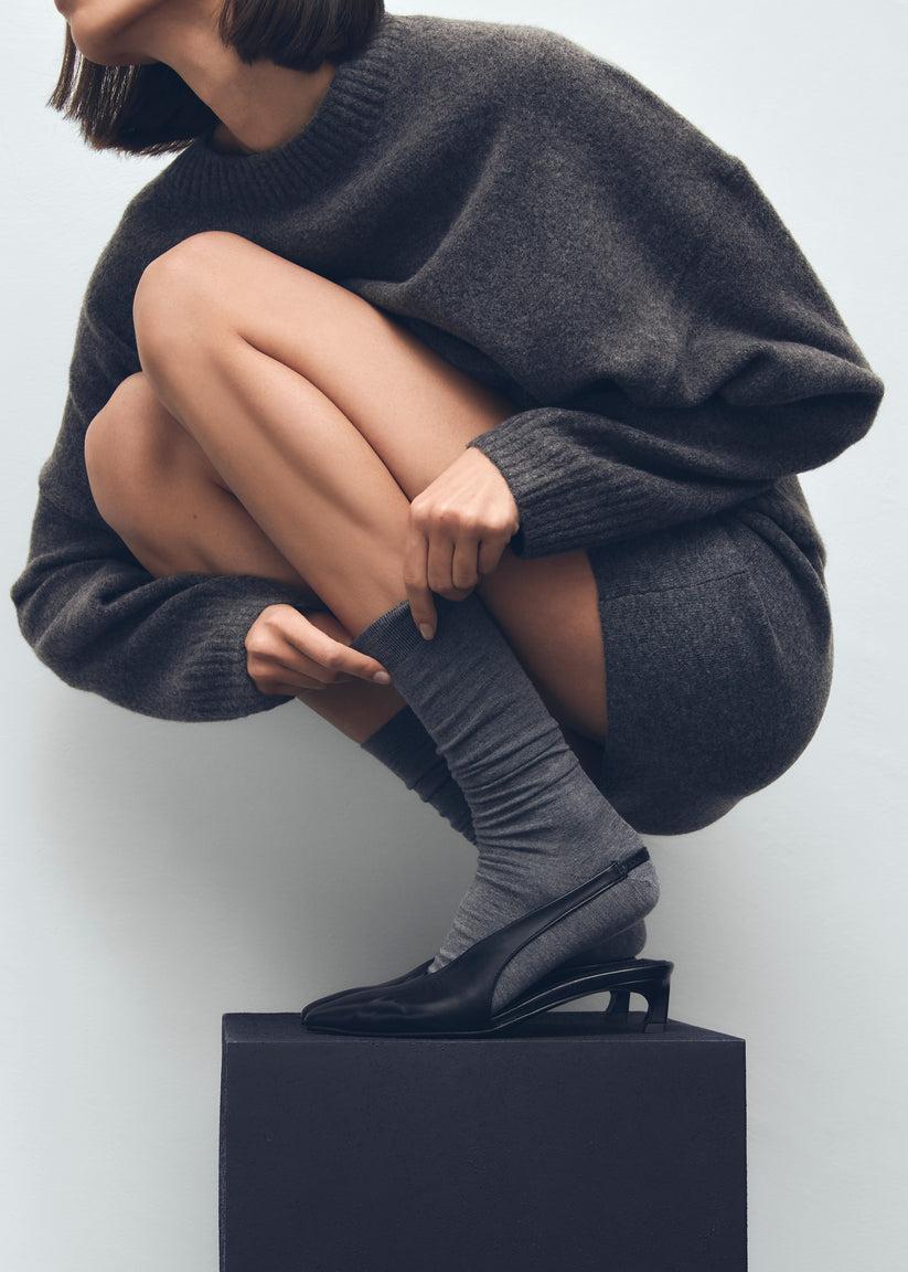 Alohas Evadne Tacones Negros De Cuero