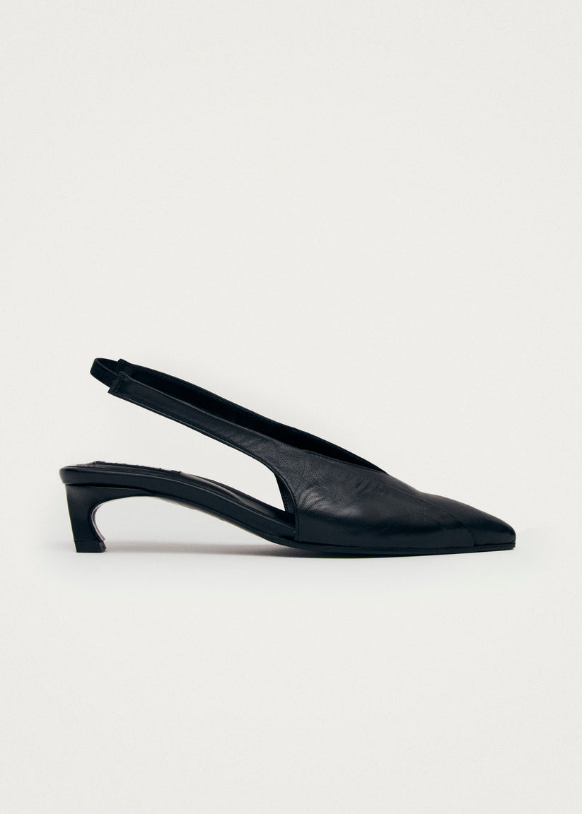 Alohas Evadne Tacones Negros de Cuero