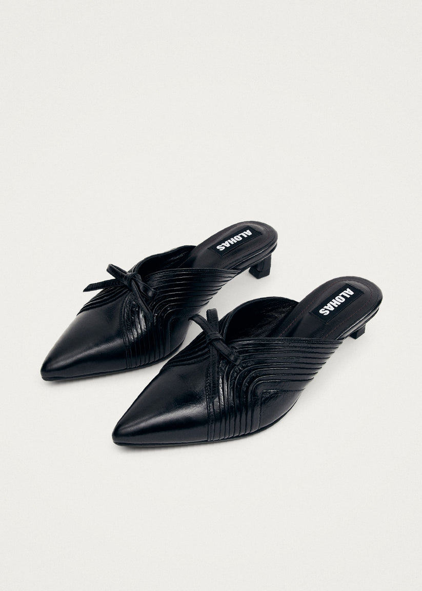 Alohas Gayle Mules De Cuero Negro
