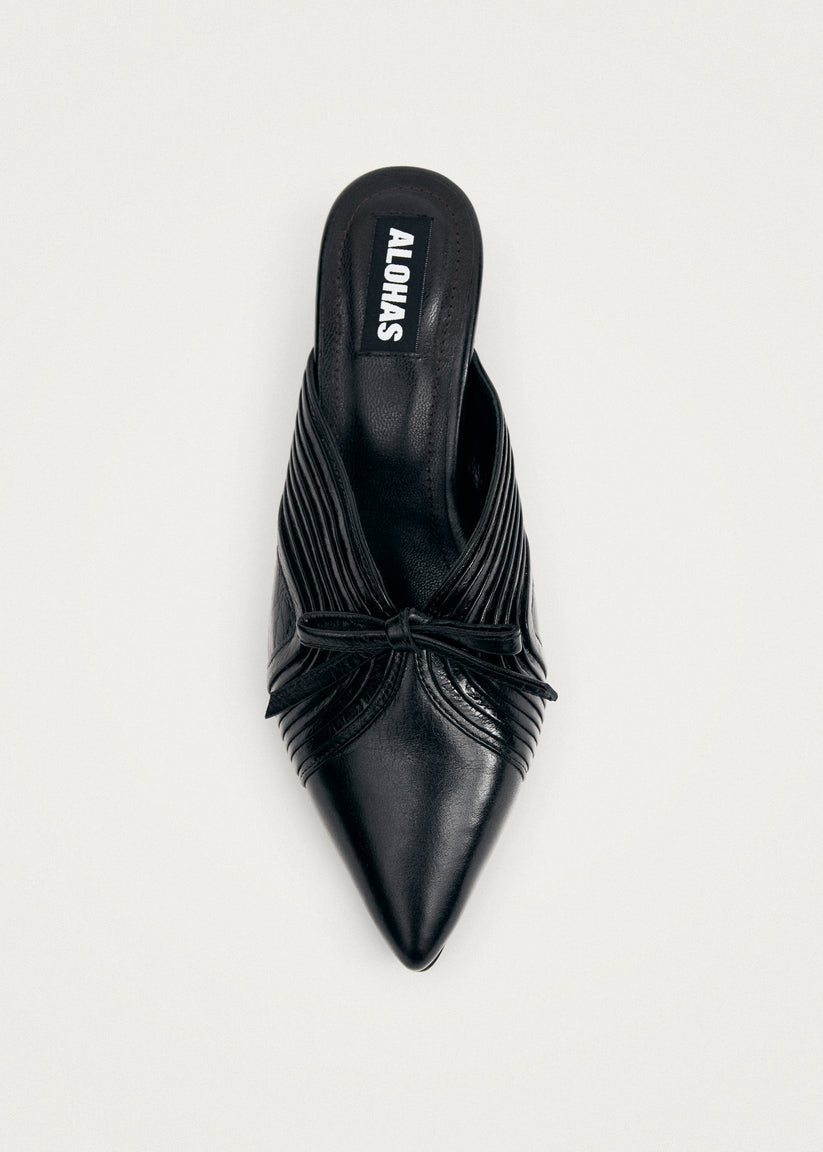 Alohas Gayle Mules De Cuero Negro