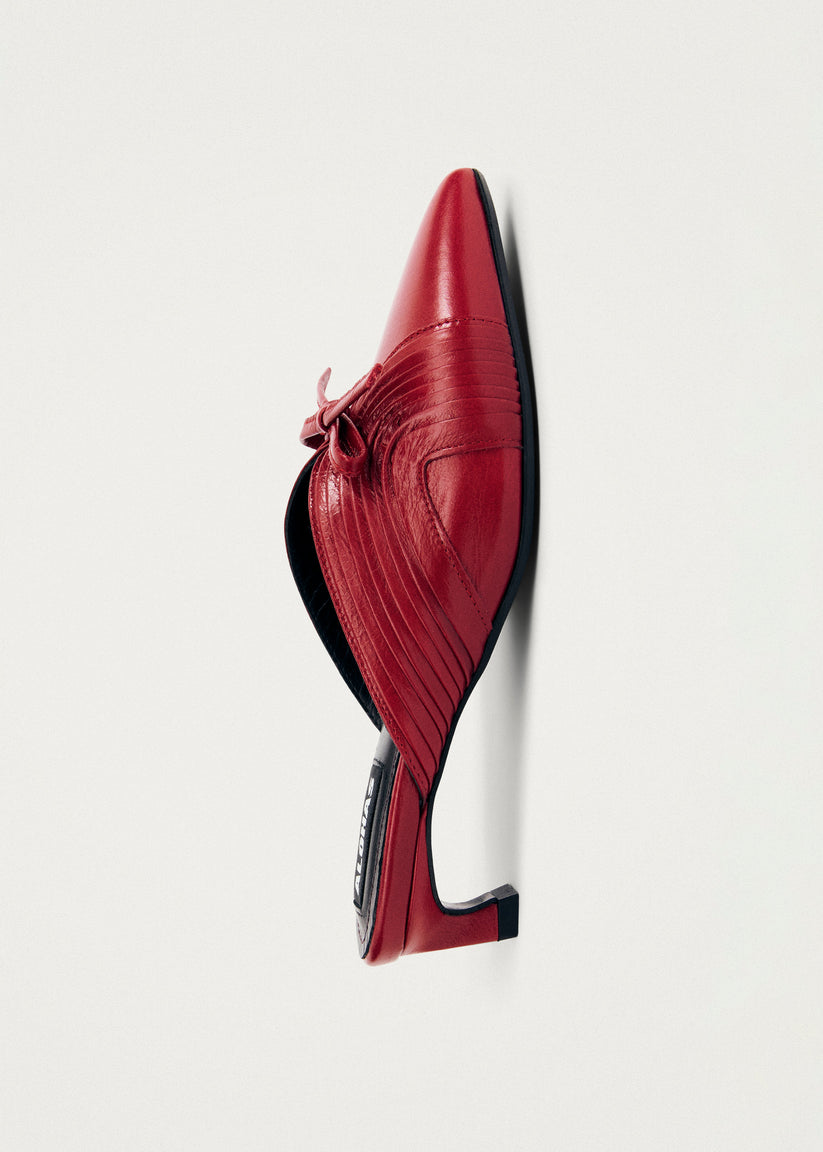 Alohas Gayle Mules De Cuero Rojo