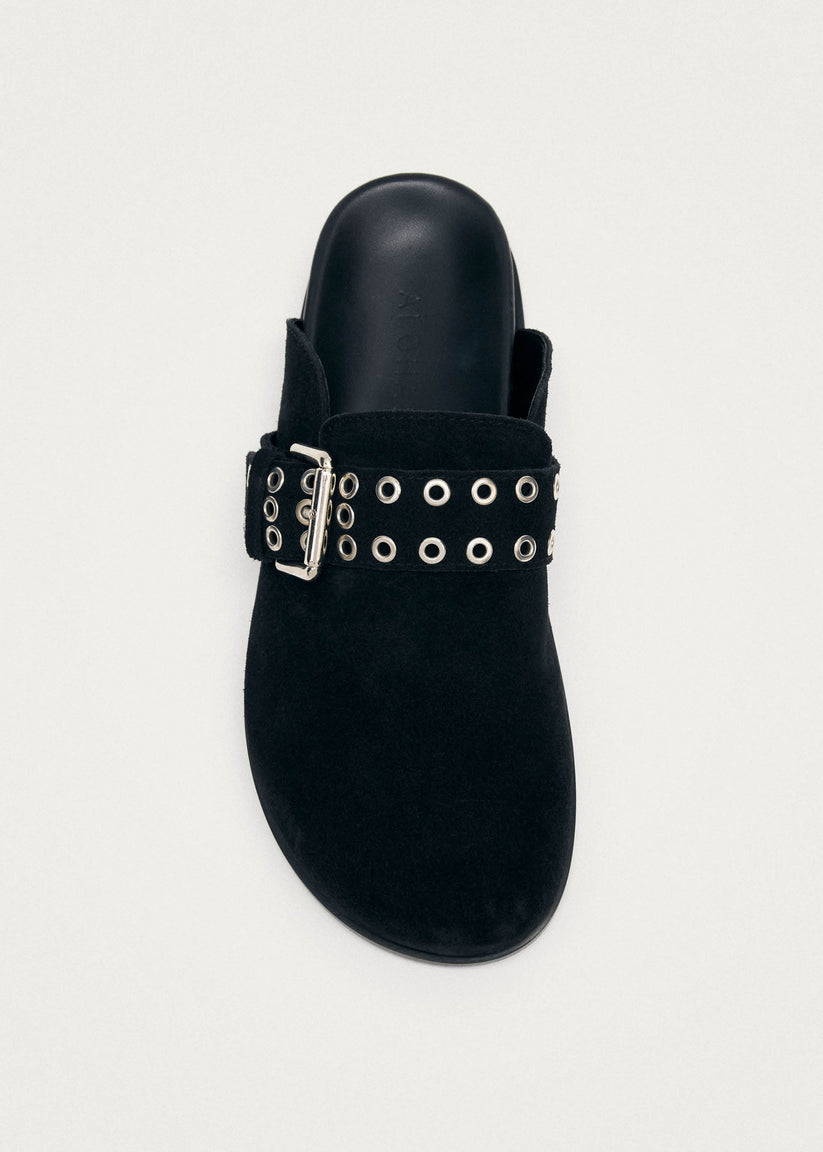 Alohas Halia Black Leather Mules