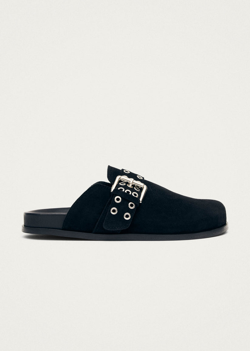 Alohas Halia Black Leather Mules