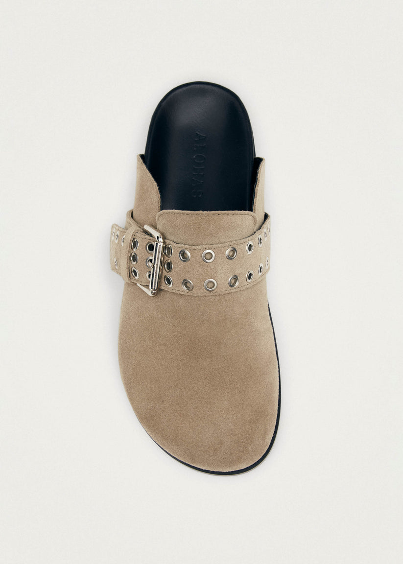 Alohas Halia Zuecos De Cuero Beige