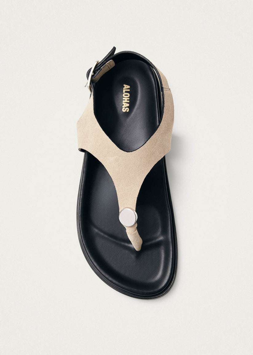 Alohas Harbor Sandalias De Ante Color Crema