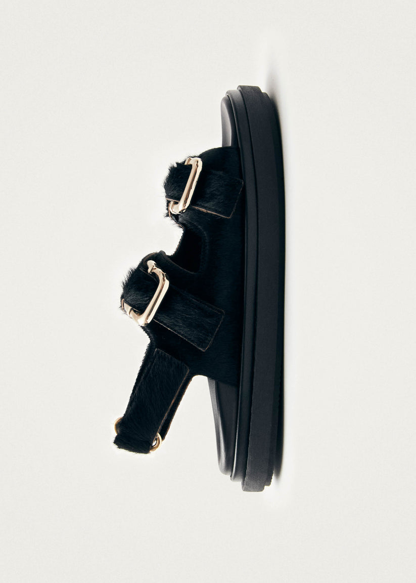 Alohas Harper Sandalias De Cuero Negro Suave