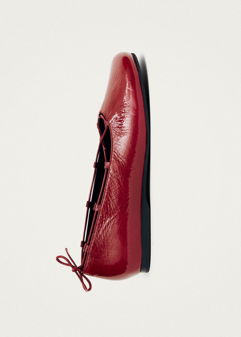 Alohas Hollis Onix Red Leather Ballet Flats