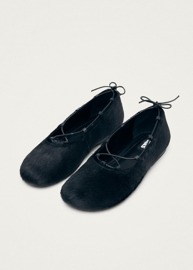 Alohas Hollis Soft Black Leather Ballet Flats