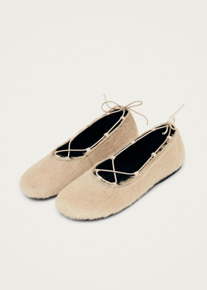 Alohas Hollis Soft Cream Leather Ballet Flats