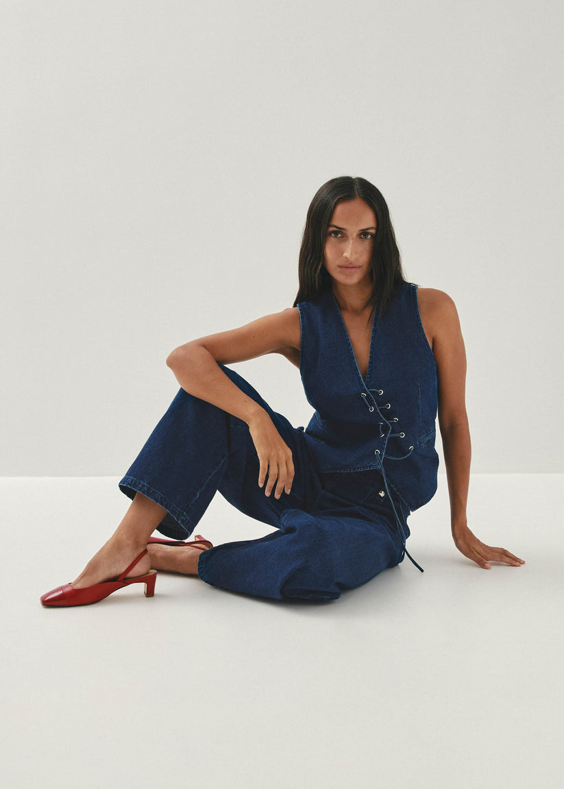 Alohas Lindy Bliss Tacones De Cuero Rojo