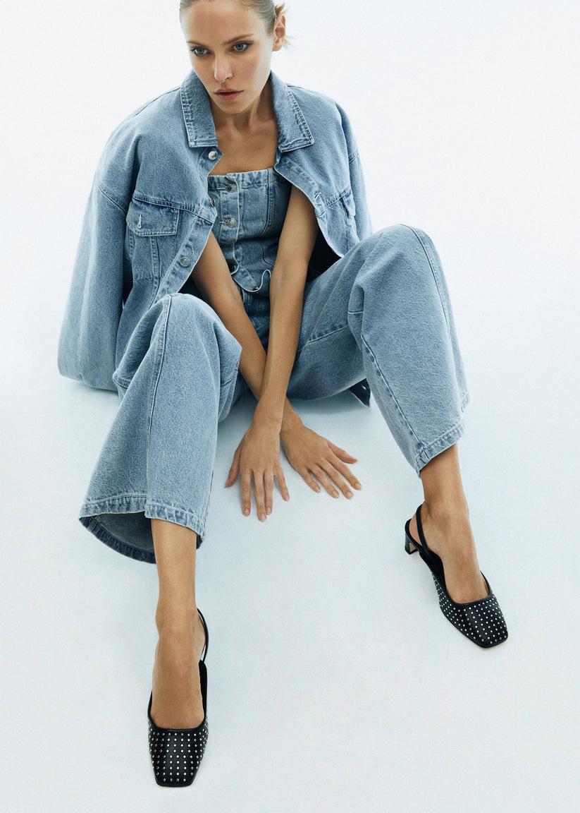 Alohas Lindy Tacones De Cuero Negro