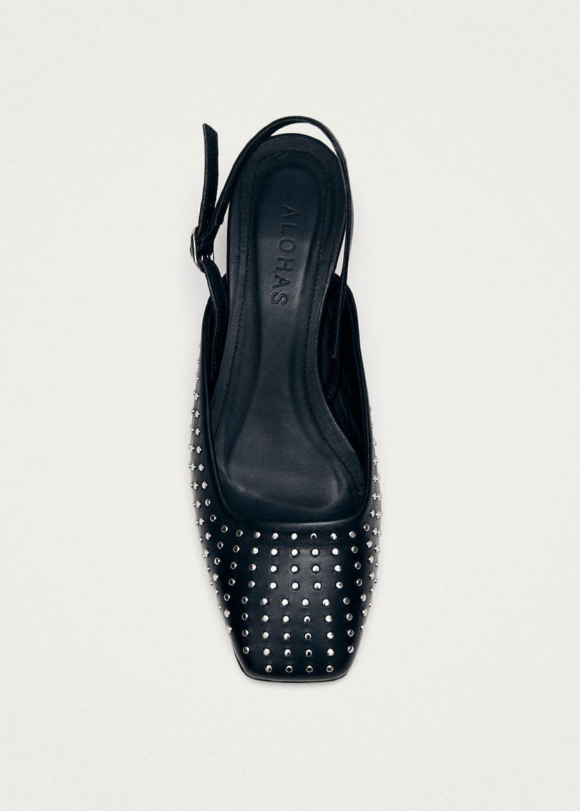 Alohas Lindy Tacones De Cuero Negro