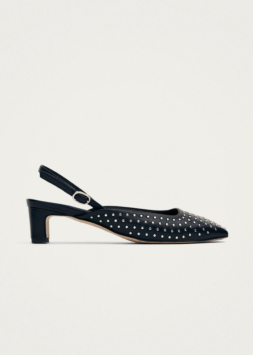 Alohas Lindy Tacones de cuero negro