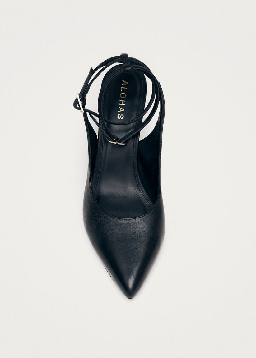 Alohas Louise Tacones Negros De Piel