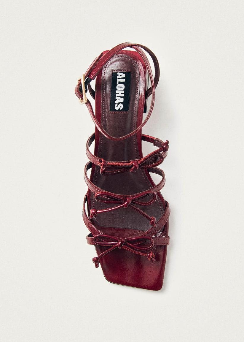 Alohas Luzelle Onix Burgundy Leather Sandals