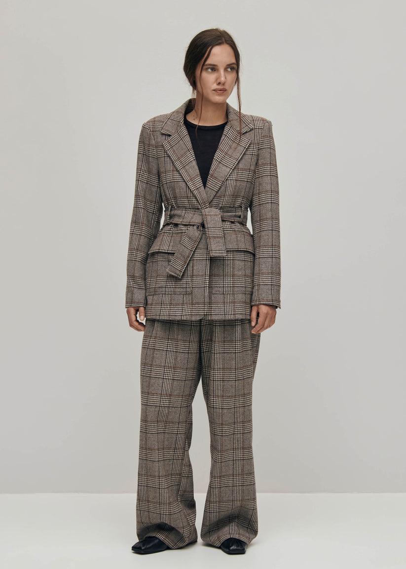 Alohas Nagano Blazer a Cuadros Marrón