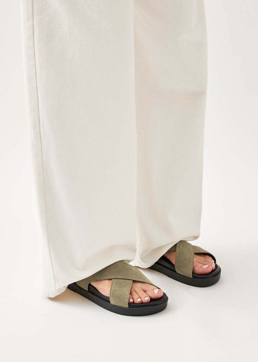 Alohas Nico Sandalias De Ante Verde Caqui