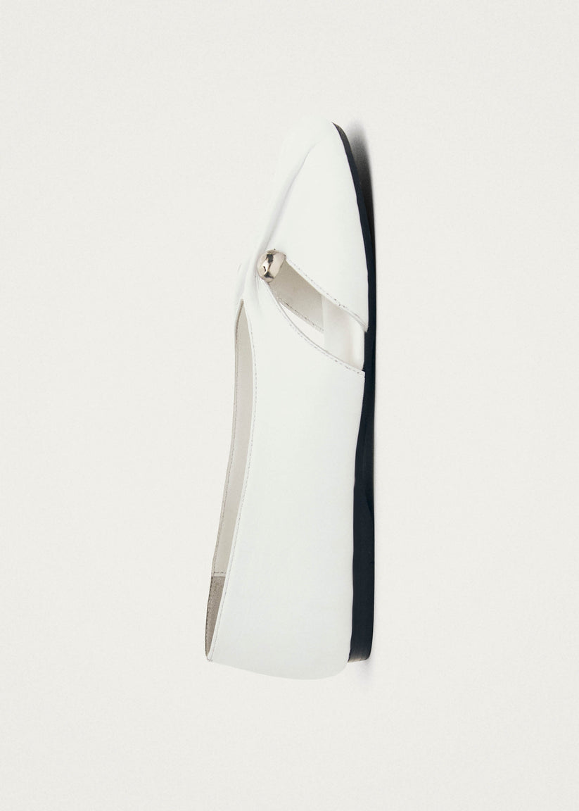Alohas Ravena White Leather Ballet Flats