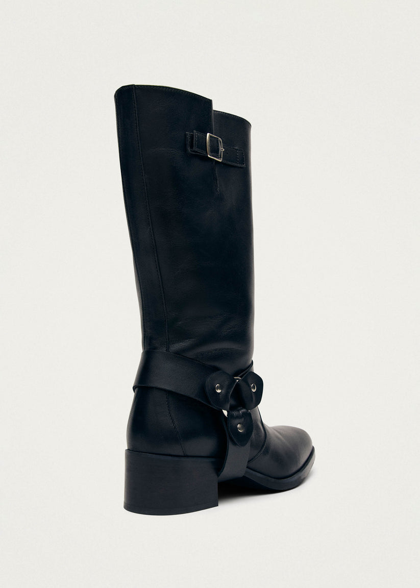Alohas Rocky Botas Moteras De Cuero Negro