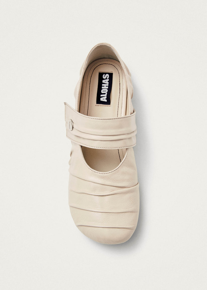 Alohas Shay Bailarinas De Cuero Color Crema