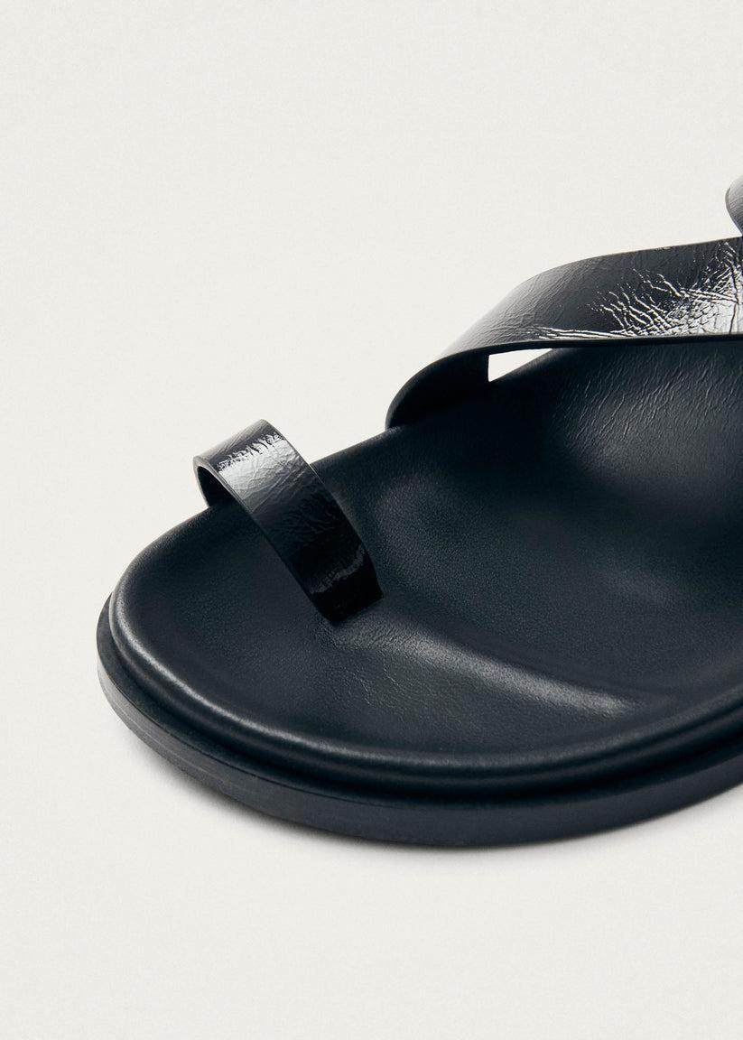 Alohas Siren Onix Sandalias De Cuero Negro