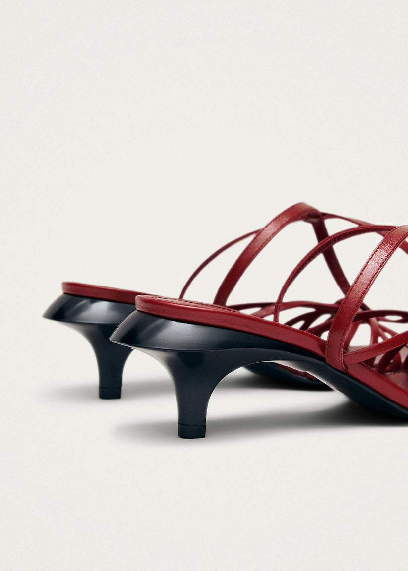 Alohas Soleia Sandalias De Cuero Rojo