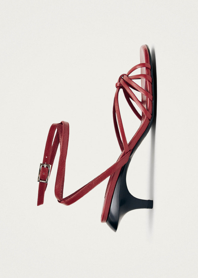 Alohas Soleia Sandalias De Cuero Rojo