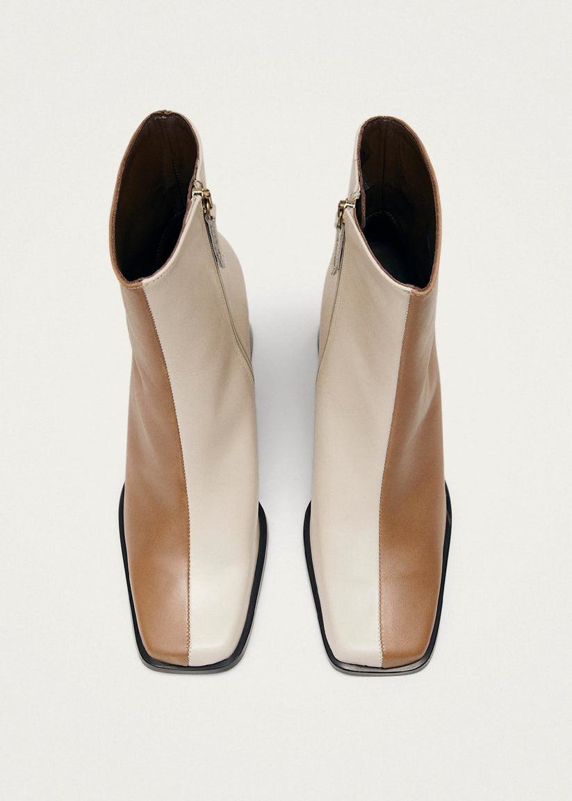 Alohas South Bicolor Botas De Piel Marrón Y Beige