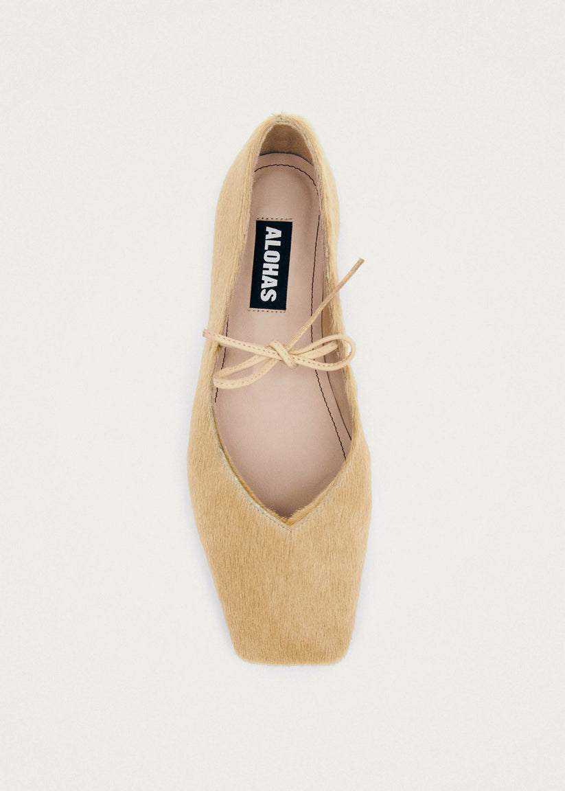 Alohas Sway Soft Bailarinas de Cuero Beige