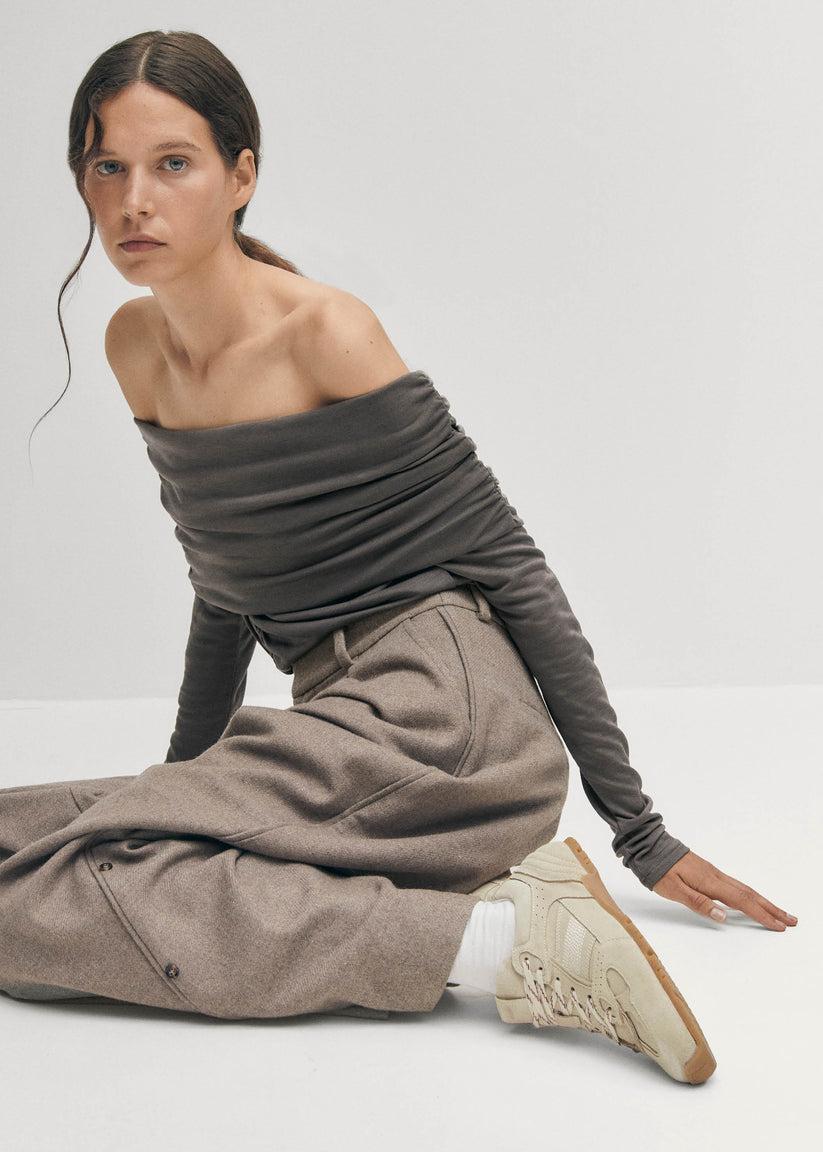 Alohas Tb.56 Suede Zapatillas De Cuero Color Crema