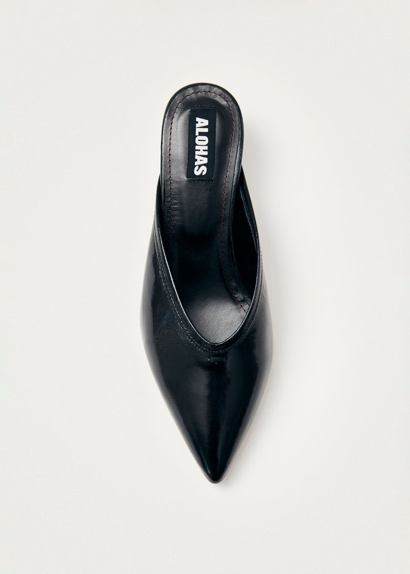 Alohas Tessa Onix Negro Cuero Mules