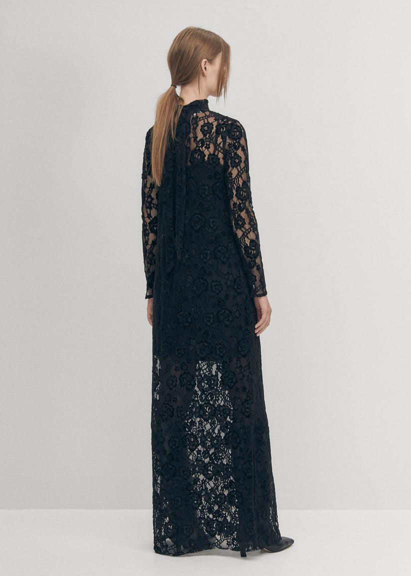 Alohas Tiban Lace Vestido Negro