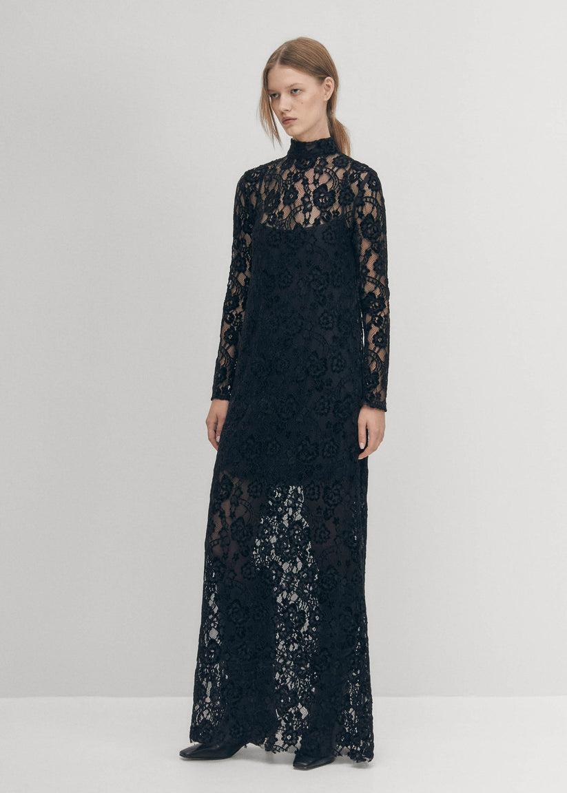 Alohas Tiban Lace Vestido Negro