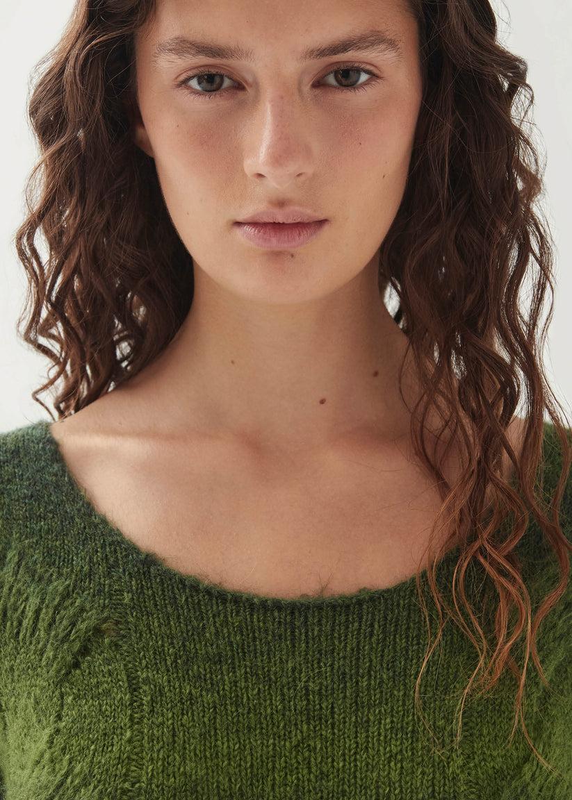 Alohas Trenza Vestido Verde De Punto