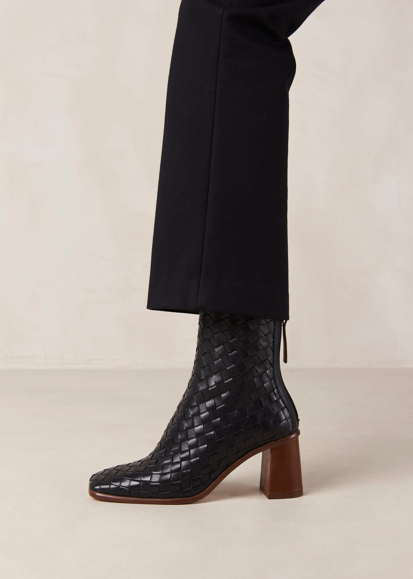 Alohas West Braided Botas Negras de Piel
