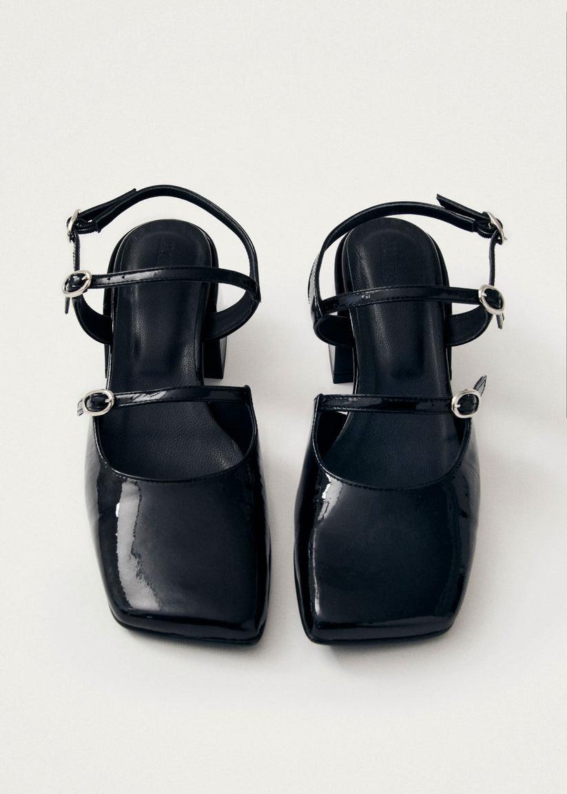 Alohas Withnee Onix Tacones De Cuero Negro