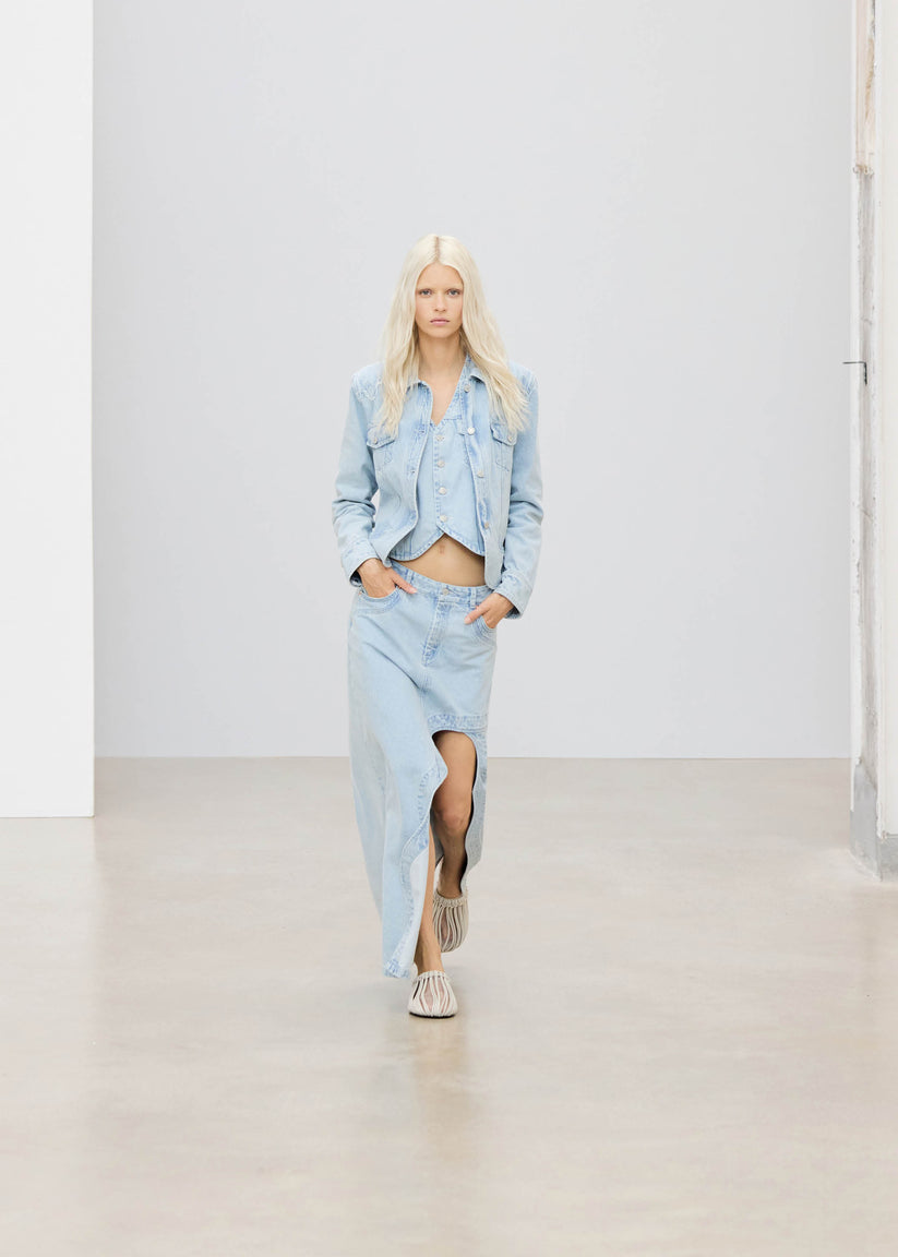 Alohas Carmina Falda De Tejido Denim Color Azul Claro