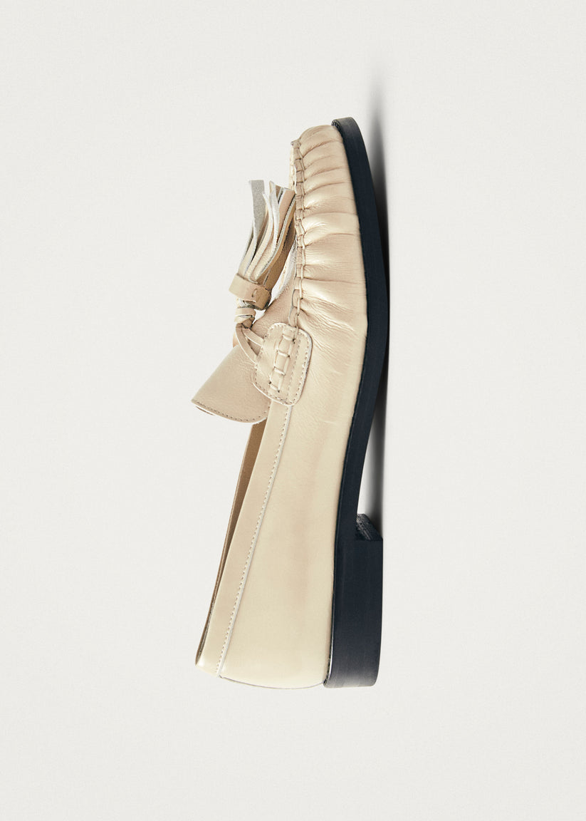 Alohas Marietta Onix Mocasines De Cuero Color Crema