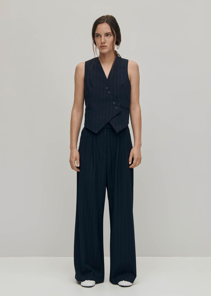 Alohas Poppy Chaleco de raya diplomática en azul marino