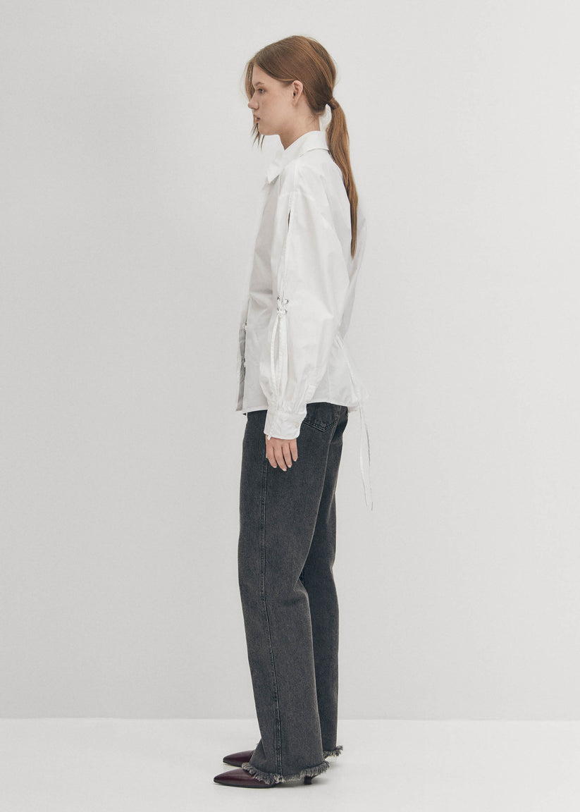 Alohas Sugar Camisa Blanca De Algodón Con Lazo En La Espalda