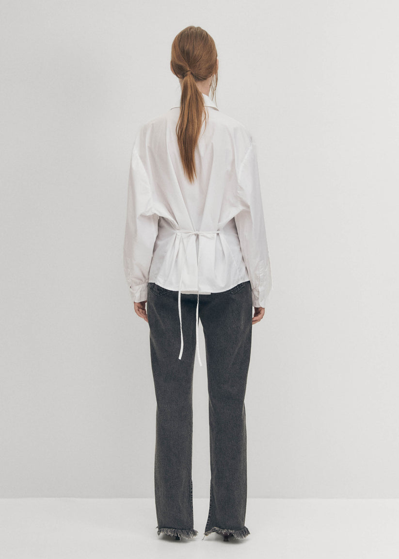 Alohas Sugar Camisa Blanca De Algodón Con Lazo En La Espalda