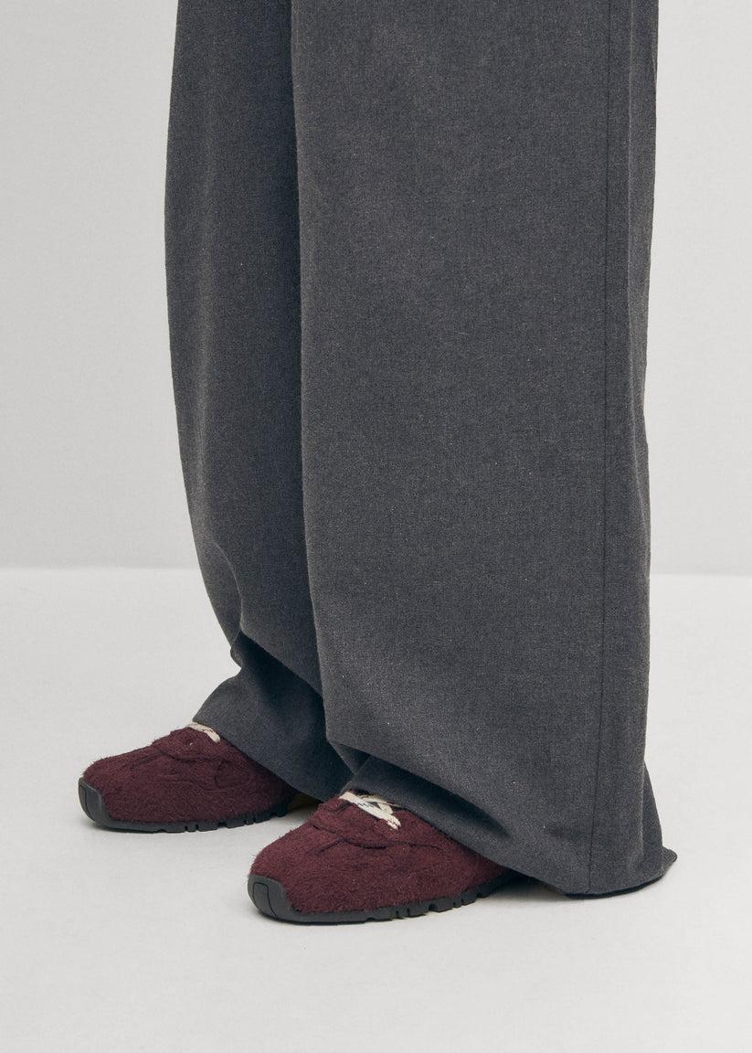 Alohas Tb.56 Suede Fuzzy Zapatillas De Cuero Burdeos