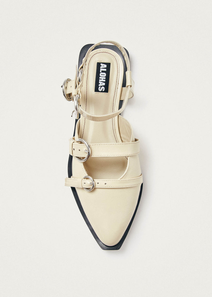 Alohas Thalara Onix Bailarinas De Cuero Color Crema