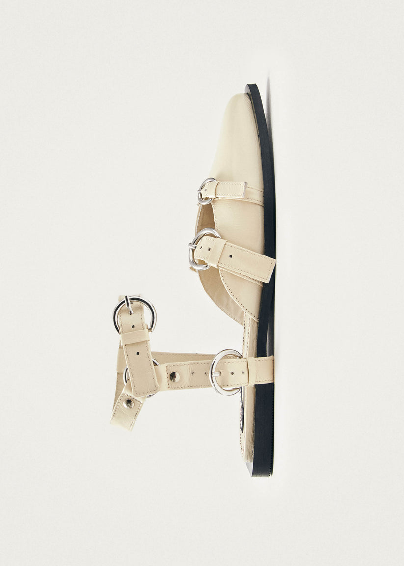 Alohas Thalara Onix Bailarinas De Cuero Color Crema