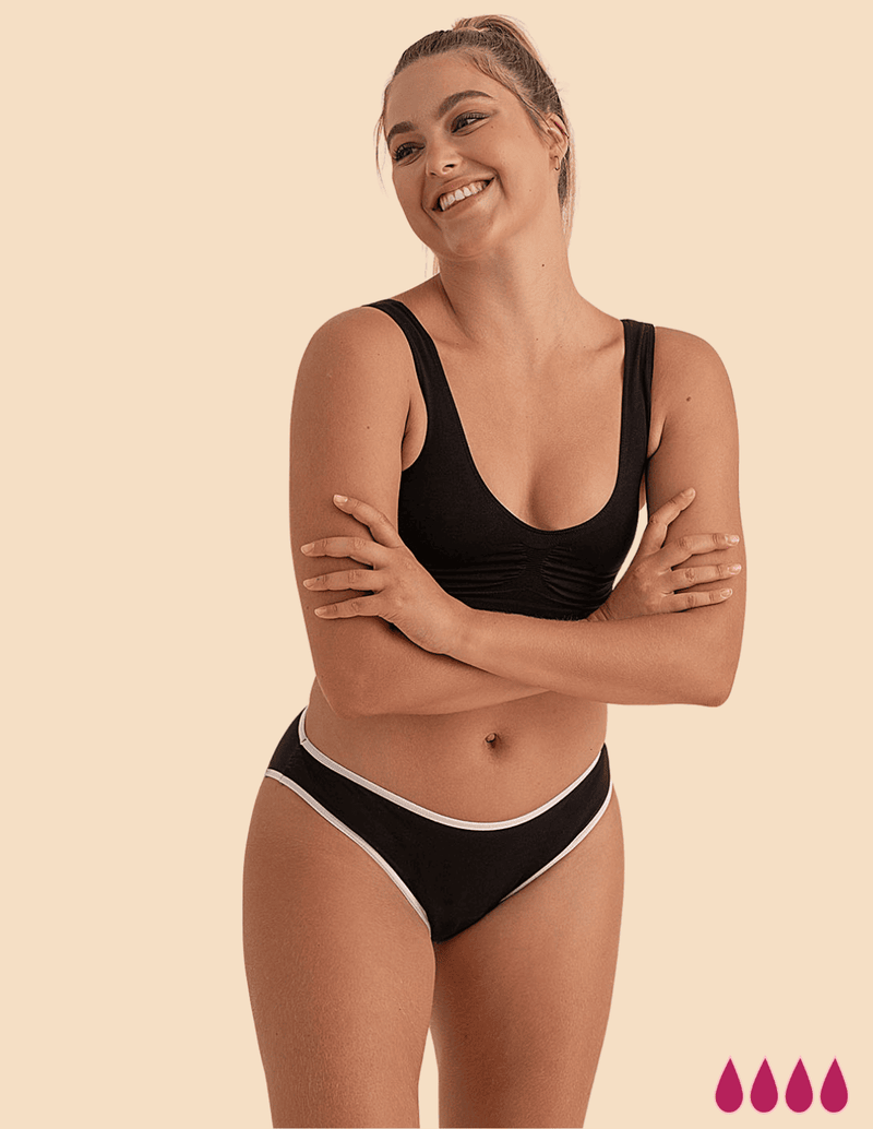 Anaissa Pack 2 Bragas menstruales para niñas de algodón flujo abundante University