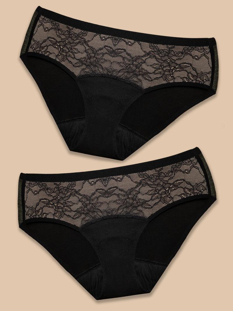 Anaissa Pack 2 Bragas menstruales reutilizables algodón flujo abundante Colette