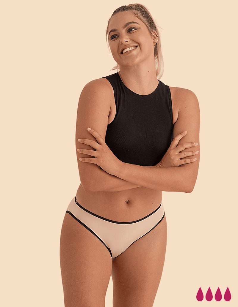 Anaissa Pack 4 Bragas menstruales de algodón flujo abundante para adolescentes University